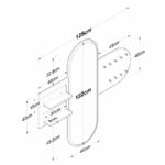 Wall hanger Baunty with mirror white-walnut125x2x122cm - Слика 4