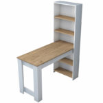 Work desk-shelf unit Pawl walnut 120x53.8x153.5cm