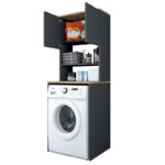Laundry cabinet Rasmus anthracite-natural 65x60x183.6cm - Image 2