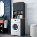 Laundry cabinet Rasmus anthracite-natural 65x60x183.6cm - Image 4