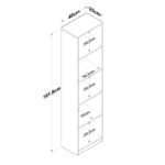 Bookcase Goldie anthracite-white 40x25x161.80 cm - Слика 4