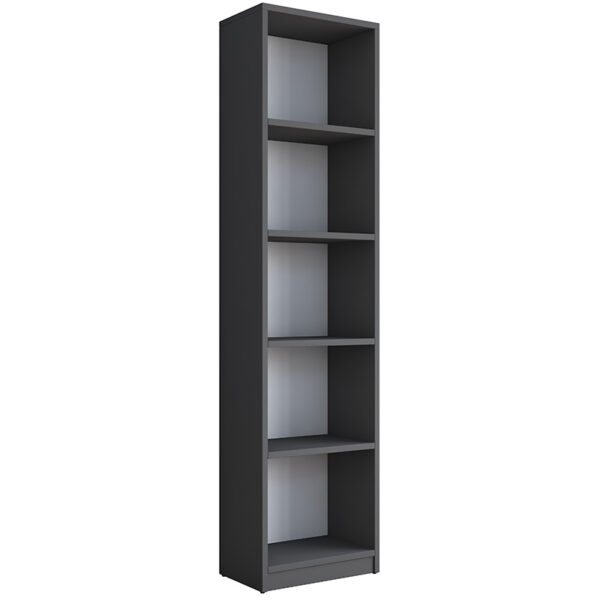 Полица за книги Голди антрацит-бела 40x25x161,80 см