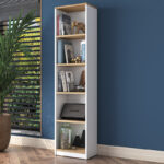 Bookcase Goldie white-natural 40x25x161.80 cm - Image 2