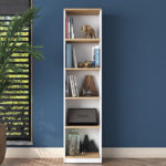 Bookcase Goldie white-natural 40x25x161.80 cm - Image 3