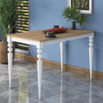 Dining table Rosette natural-white 120x70x73.8cm - Image 2