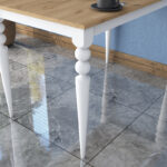 Dining table Rosette natural-white 120x70x73.8cm - Image 4