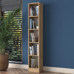 Bookcase Goldie walnut-white 30x25x170 cm - Слика 2