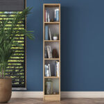 Bookcase Goldie walnut-white 30x25x170 cm - Слика 4