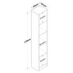 Bookcase Goldie walnut-white 30x25x170 cm - Слика 5