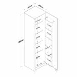 Kitchen cabinet Amre white 45x42x180cm - Слика 6
