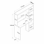 Work desk-bookcase Janson sonoma 113x40x142cm - Слика 4