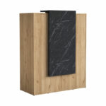 Reception desk Zowel με led melamine natural-dark grey 90x40x110cm - Image 4