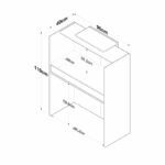 Reception desk Zowel με led melamine natural-dark grey 90x40x110cm - Image 6