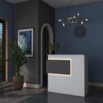 Reception desk Triana melamine white-dark grey 110x40x110cm - Слика 2