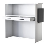 Reception desk Triana melamine white-dark grey 110x40x110cm - Слика 4