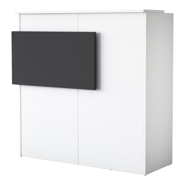Reception desk Triana melamine white-dark grey 110x40x110cm