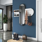 Wall hanger Baunty with mirror white-black marble 125x8x122cm - Слика 2