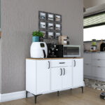 Buffet Ubron white-walnut melamine 120x40x78.6cm - Image 2