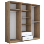 Wardrobe with mirror Warko white walnut melamine 210x51.5x210cm - Слика 3