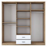 Wardrobe with mirror Warko white walnut melamine 210x51.5x210cm - Слика 4