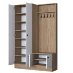 Entrance furniture Nafdo walnut-white melamine 119.6x35.5x182.8cm - Image 3