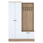 Entrance furniture Nafdo walnut-white melamine 119.6x35.5x182.8cm - Image 4