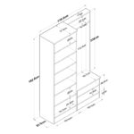 Entrance furniture Nafdo walnut-white melamine 119.6x35.5x182.8cm - Image 5