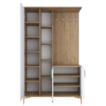 Entrance furniture Zozmo walnut-white melamine 120x37.5x198.6cm - Image 4