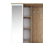 Entrance furniture Zozmo walnut-white melamine 120x37.5x198.6cm - Image 5
