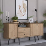 Buffet Derbio walnut melamine-dark grey metal leg 180x45x83.6cm - Слика 2