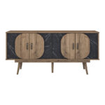 Buffet Suckie walnut-black marble look melamine-walnut pp leg 180x45x82.6cm - Image 4