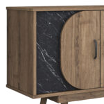 Buffet Suckie walnut-black marble look melamine-walnut pp leg 180x45x82.6cm - Image 6