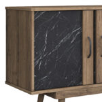 Buffet Suckie I walnut-black marble look melamine-walnut pp leg 180x45x82.6cm - Слика 6