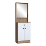 Entrance furniture Rockder white-natural melamine 60x35.5x182.8cm