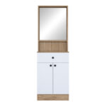 Entrance furniture Rockder white-natural melamine 60x35.5x182.8cm - Image 4
