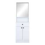 Entrance furniture Rockder white melamine 60x35.5x182.8cm - Image 4