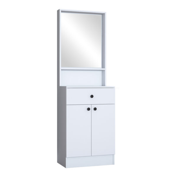 Entrance furniture Rockder white melamine 60x35.5x182.8cm