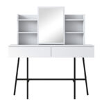 Dressing table Loppy white melamine-black metal leg 120x40x131.6cm - Image 4