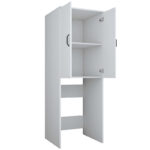Laundry cabinet Laudy white melamine 65x62.5x181.8cm - Image 3