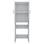 Laundry cabinet Laudy white melamine 65x62.5x181.8cm - Image 4