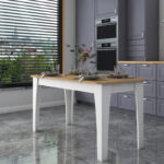 Table Kaily in white-natural melamine 140x70x73.8cm - Image 2