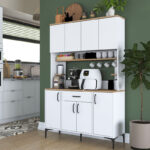 Buffet with shelf Cordie white melamine 120x40x184.2cm - Слика 2