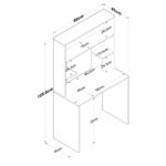 Work desk-library Wunko in walnut-white shade 90x45x155.6cm - Image 4