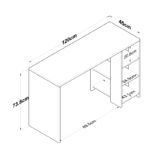 Work desk Lanuta in walnut-white shade 120x45x73.8cm - Слика 4