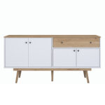 Buffet Satava pp in white-walnut color 180x45x87.60cm - Image 3