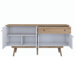 Buffet Satava pp in white-walnut color 180x45x87.60cm - Image 4