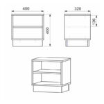 Nightstand Mason sonoma-white 40x32x40cm - Слика 3