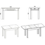 Dining table Quiin expandable sonoma 120-174x70x73.5cm - Слика 5