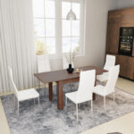 Dining table Quiin extendable walnut 120-174x70x73.5cm - Слика 3