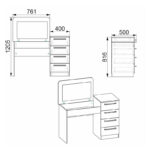 Dressing table with mirror Jadore white 116.5x40x81.5cm - Слика 4